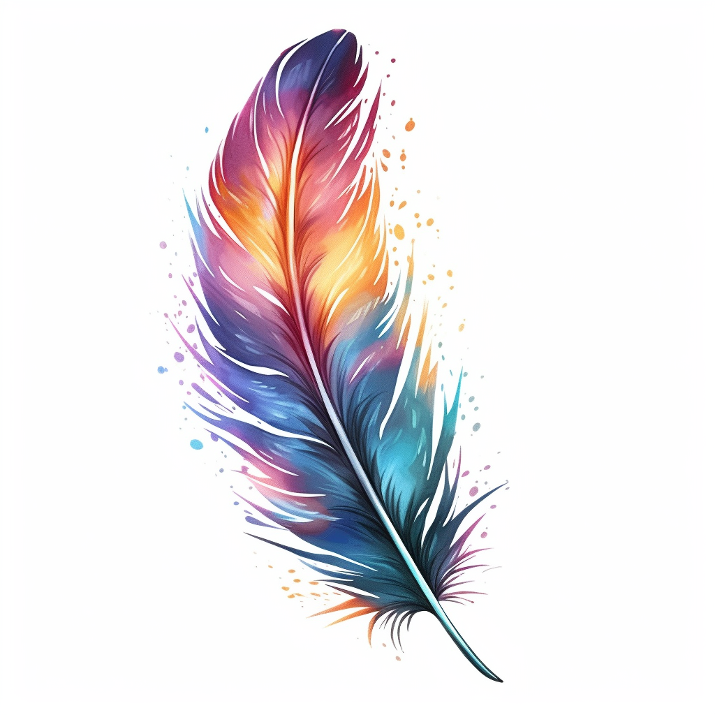 a feather in water color style for clipart - Clip Art Library