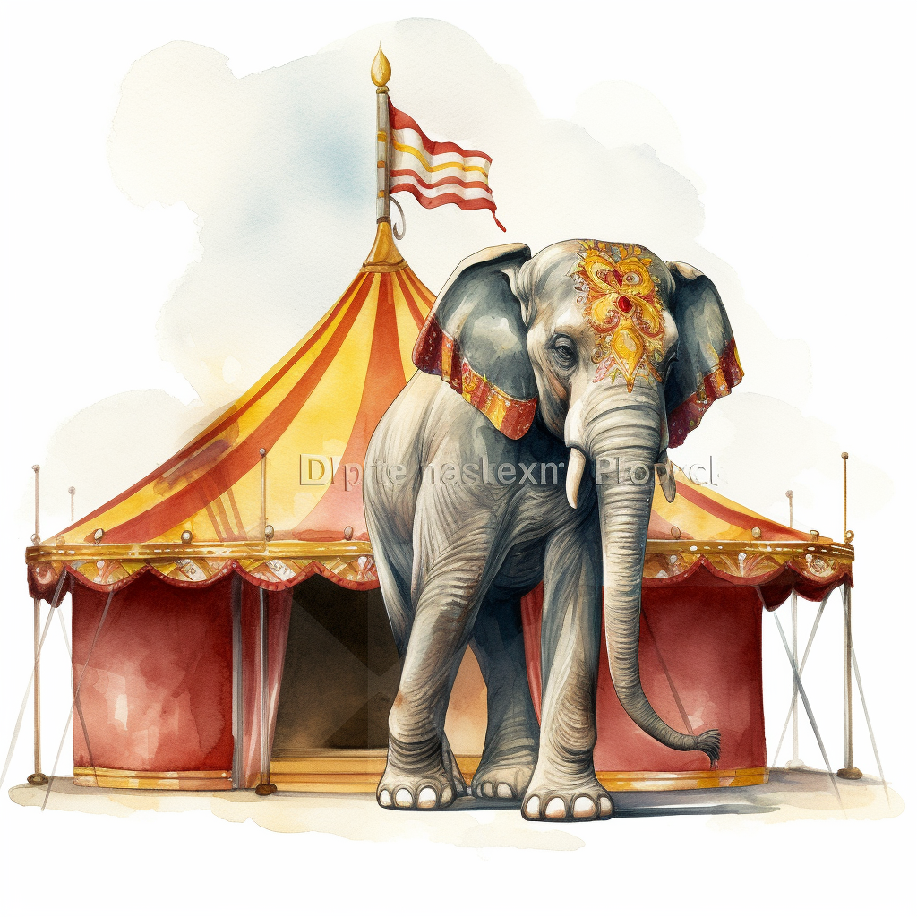 circus elephant clipart