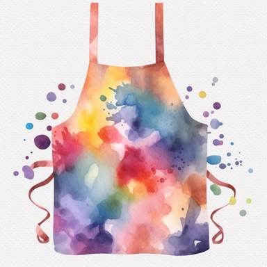 watercolour paining apron hd clipart white background