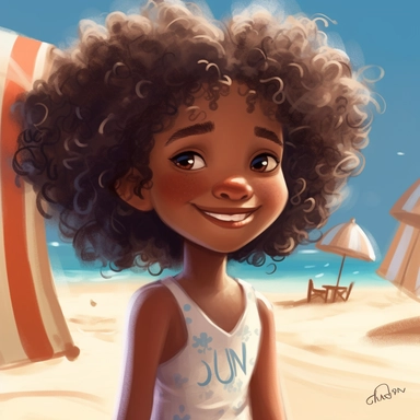 Midjourney BotBOT — Today at 7:59 PMhttps://s.mj.run/P-3j4VqKYJE, pixar illustration of Sag Harbor town , An illustration of five year old light skin happy black girl with curly afro, laying on the beach towel on the Beach, east hampton , summer vaction, beach town , summer days , muted tones , shy warm heart , pixar , hyper detailed , smooth skin realistic animated — Happy Black Girl Smiling art,black girlsclipart, Funny black girl , Cheerful african american girl child png, clipart, afro ,Full