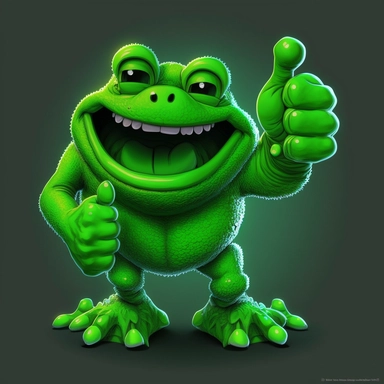 green frog, digital, clipart, logo,smile, humanoid,thumbs up, emerald,technology, rampage, ,bumpy, competency, hollistic, abstract, premium, speed, cyber, space, cloud, rock, rampage, business, future