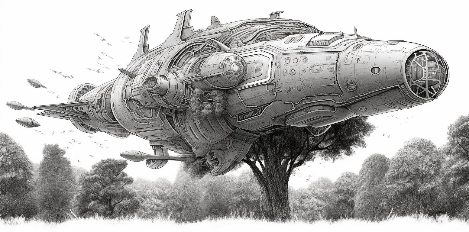 black spaceship cliparts