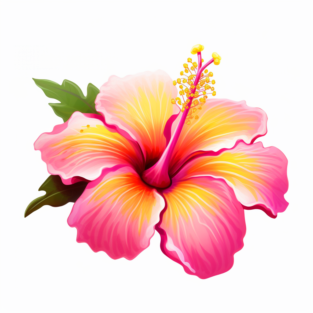 Vibrant pink hibiscus clipart against a pristine white background. The ...