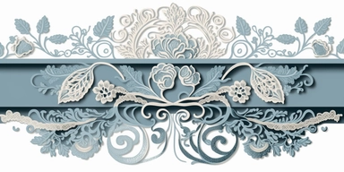 dusty blue decorative border straight ribbon lace clipart