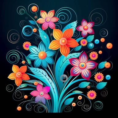 abstract flowers clip art