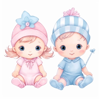 clip art baby girl or boy pink and blue