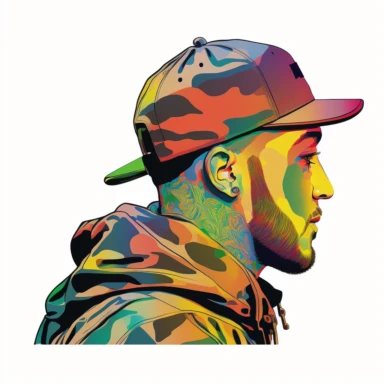 Mac Miller rap artist clipart colorful contour white background contour png