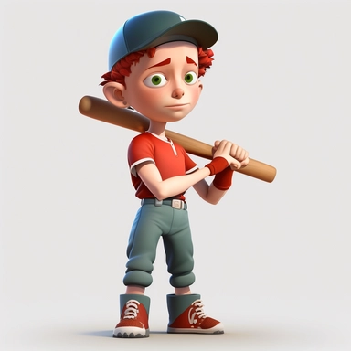 Basetball clipart. Sport graphics, boy Baseball player characters, 8k polished, clear background 3d rendered by pixar