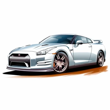 nissan gt-r clipart white background