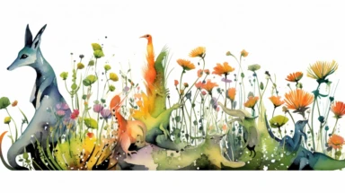 clipart — flora and fauna royalty illustration image, watercolor, sprout, chit, green 20%, in the style of abstraction, white background, Asian dragons, colorful curves, 32k uhd, chalk, symmetrical, asymmetry, landscape, Spring flowers, spring grass, flying birds, vertical format photo-realistic, ultra sharp, simplicity, higher coherence, minimalism, ultra detailed, hyper realistic details, beautiful, modern, OC rendered, 32k uhd , insane details, intricate details, Photoshoot, Depth of Field, c