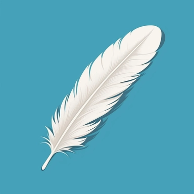 white feather with solid background cartoon vector clipart in the style, flat and simpleillustration for little kids