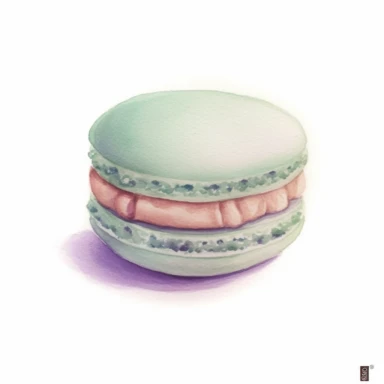 mint Macaroon, pastel colors, light watercolor, few details, dreamy, Studio Ghibli, clipart, white background
