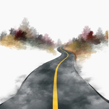 create watercolor road, clipart, isolated, white background