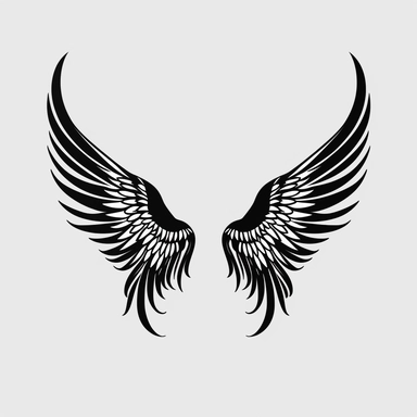 Angel Wings Svg , Angel Wings Clip Art, Wings Cut File For Silhouette, white background