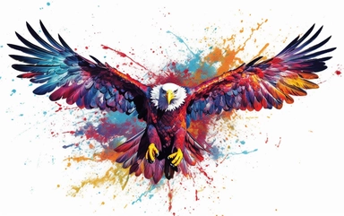 Create a captivating visual representation that symbolizes breaking free from barriers and unleashing boundless potential in business. Depict a soaring eagle with its wings outstretched, symbolizing courage, freedom, and limitless possibilities. Let the image exude a sense of empowerment and inspire viewers to embrace change, overcome challenges, and rise above limitations. Use vibrant colors and dynamic elements to convey energy and excitement. The image should evoke a sense of awe and ignite t