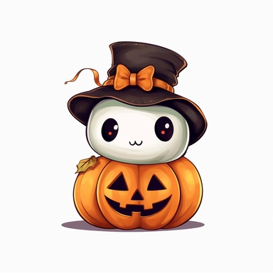 cute animated halloween clip art on a white background in HD