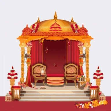 indian wedding, stage, decoration, clipart