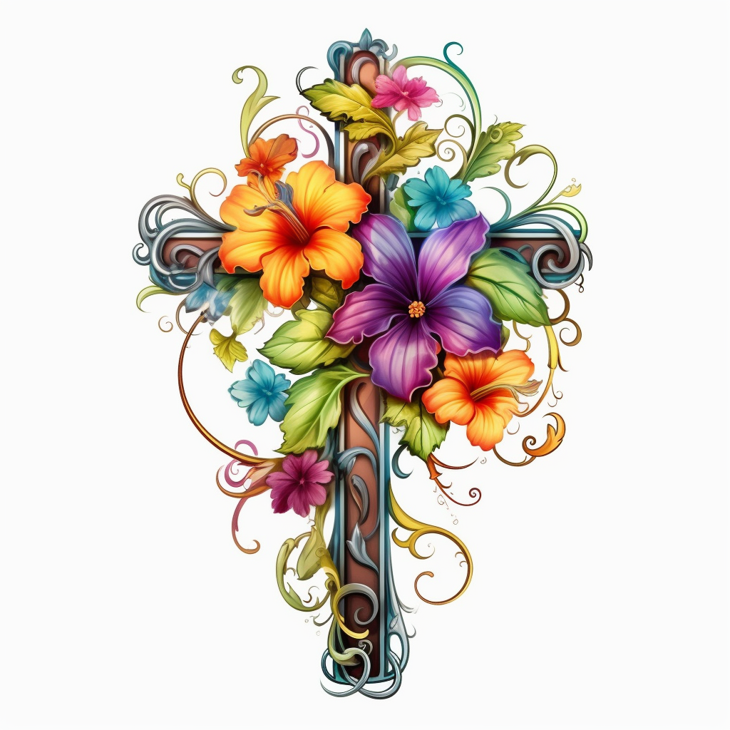 cross flowers cliparts
