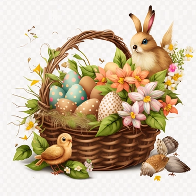 Easter basket, Disney animation, clipart, white background, no background, clipartmax,