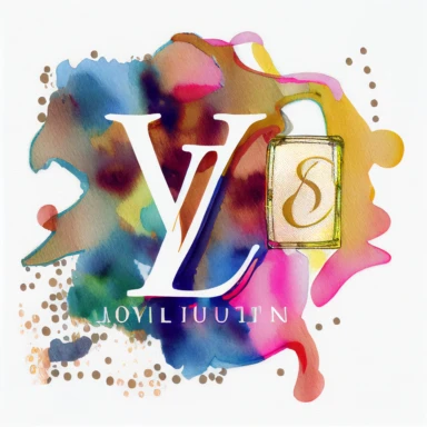 watercolor luis vuitton inspired fashion clipart, no letters, white background