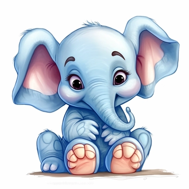 Cute Baby elephant cartoon,a unique cute baby animal clipart unveils a world of innocence, joy, and endless adorableness