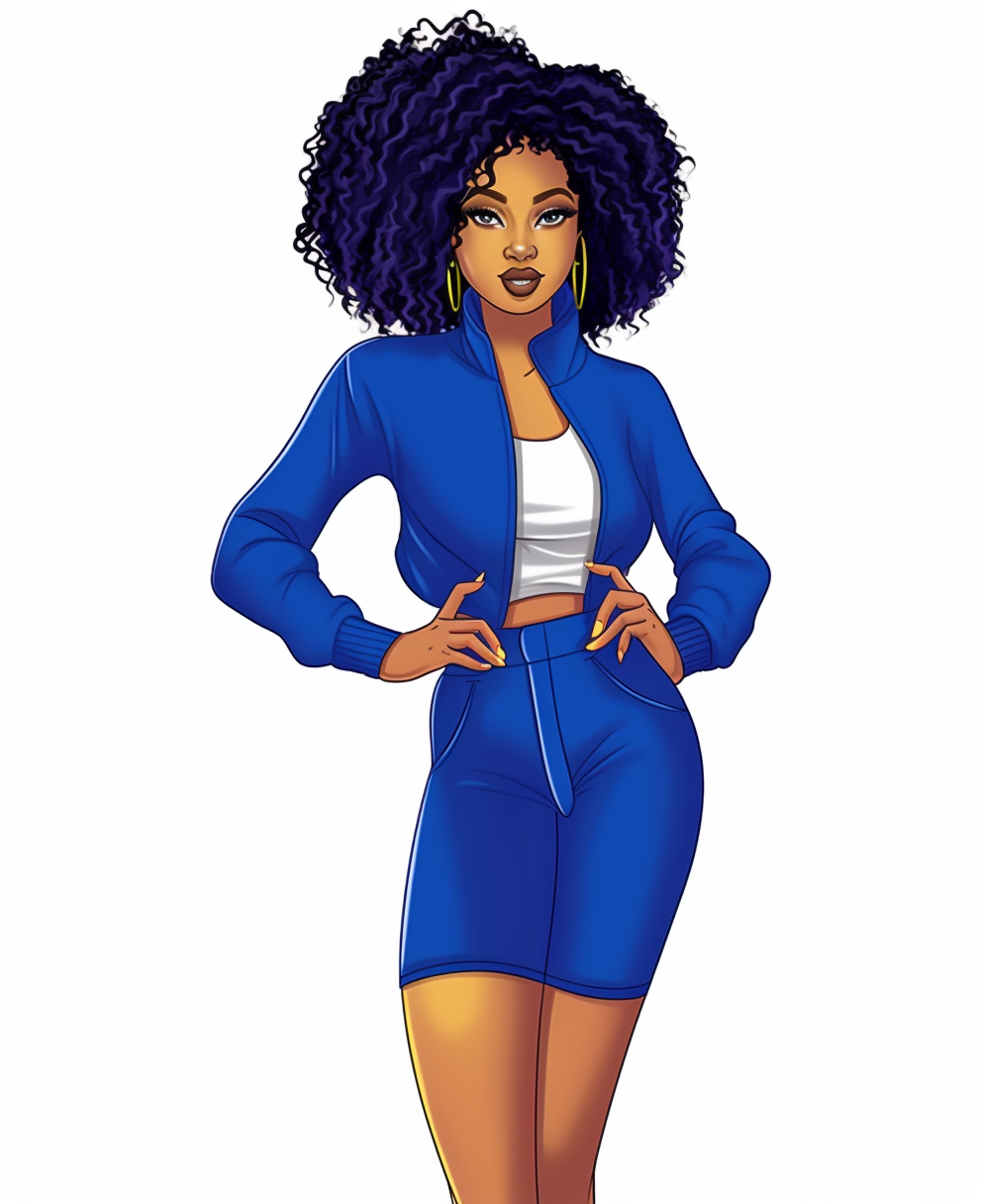 vector clipart, cartoon beautiful black women wearing fashion nova ...