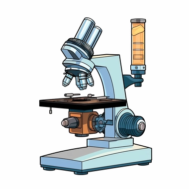 Clipart of a microscope for science experiments, Hand Drawn Back To School Clip Art, white background