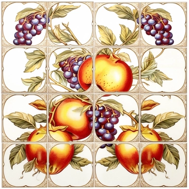 Clipart,Fruit header design, white background, tile