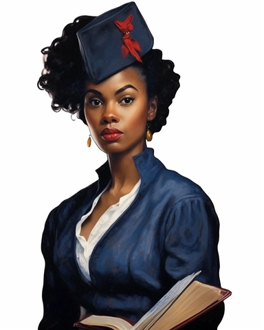 2020 version Norman Rockwell themed digital illustration, Beautiful executive, business woman png file, sublimation, conservative fashion Nova Model Black Woman Clipart, Large Handbag, African American Female,