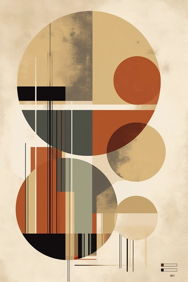 minimalist bauhaus Illustration, mid century abstract, earth tones color scheme, highlighting earth colors, vector design, art, high definition, no borders, no text, clipart, high definition, highly detailed,sharp lines,white background