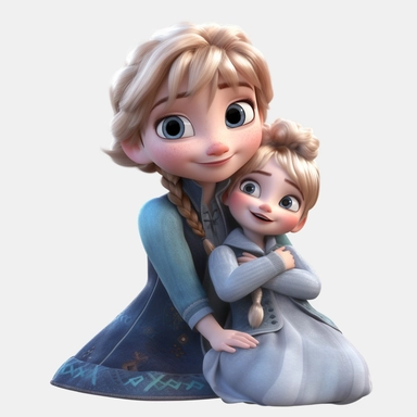 frozen animation characters, no real faces, all playing in snow, full bodies,Frozen Clipart