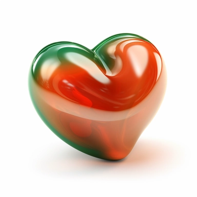 red heart free heart clipart, in the style of realistic usage of light and color, zbrush, dark orange and emerald, white background, soft focus lens, neogeo, realistic detailing
