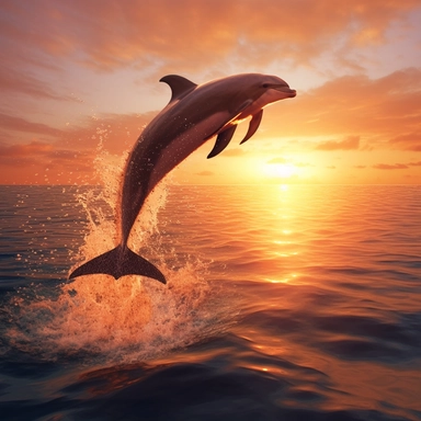 Clipart,A pair of dolphins jumping over a sunset, hyperrealistic, hyper high definition