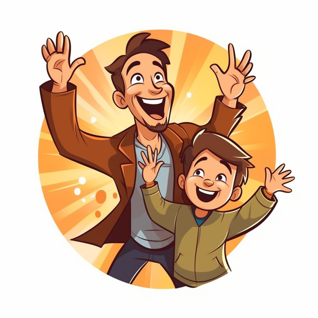 father and son clipart