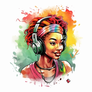 Cute Beautiful Juneteenth Color red green yellow Watercolor Sublimation Clipart, Gaming Controller Cartoon, hyper realistic, intricate detail, illustration style, high solution, , in the style of colorful caricature, digital art techniques, light amber and magenta, colorful drawings, nostalgic paintings, dazecore, on the white background