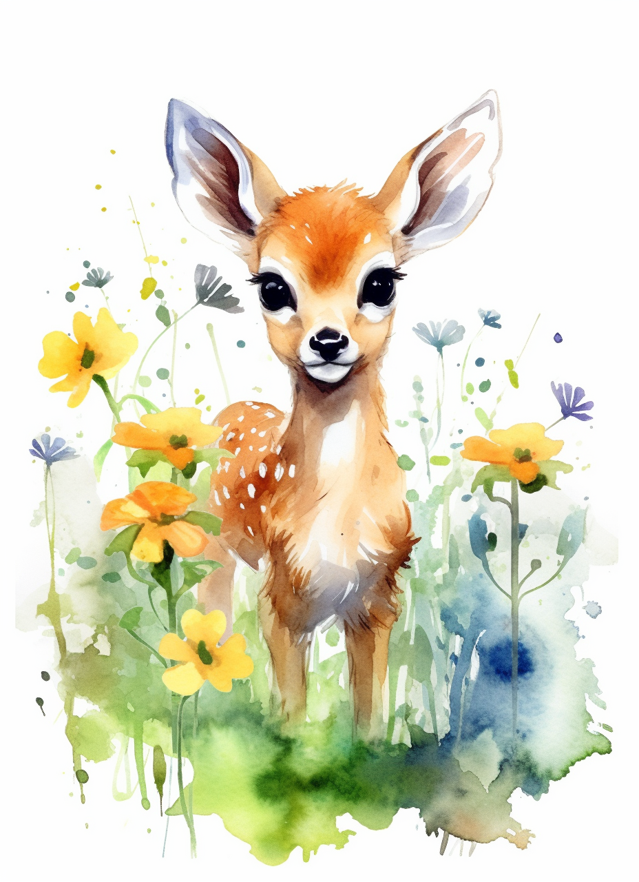 deer scene cliparts