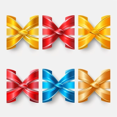 ribbon banners, solid colors, cliparts