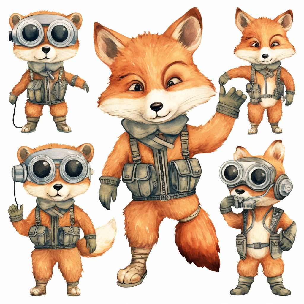 cute fox cliparts