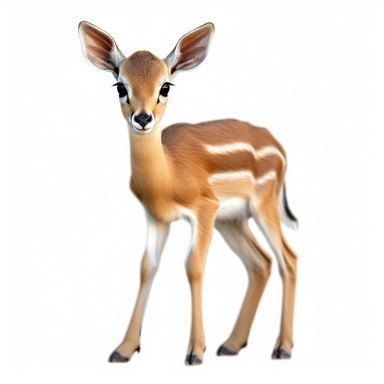 impala safari baby animal photorealistic clipart,on white background