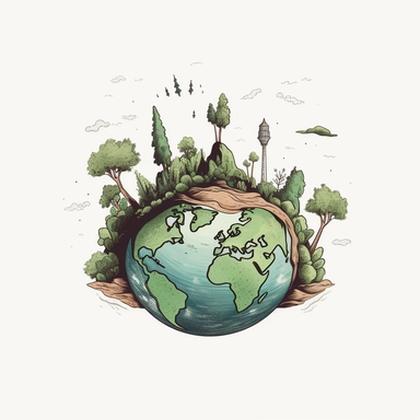 earth day, clipart, minimalist, isolated white background, 8k