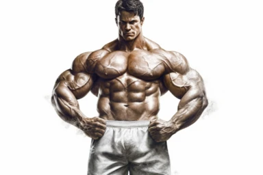 muscle+man , highly detailed, isolated on white, clipart,