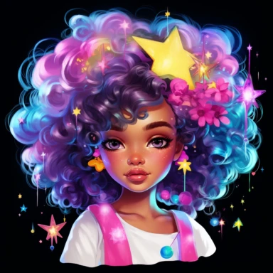 imagine imagine adorable young beautiful black girl clipart lisa frank style with multiple poses ar 8:10 v5.1 - <@1088084637986857050> (fast)