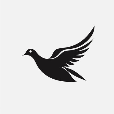 simple vector illustration, dove, christian art, minimal, religious symbol, silhouette, outline svg, svg clipart, black and white, all white background