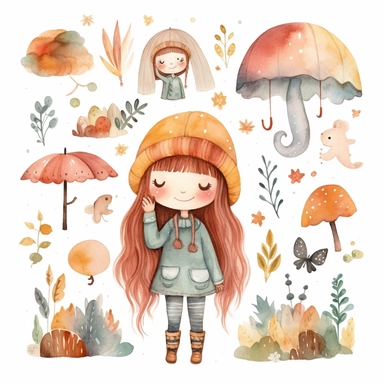 rainbows boho childish watercolor neutral colors sweet clipart collection with white background - - upbeta