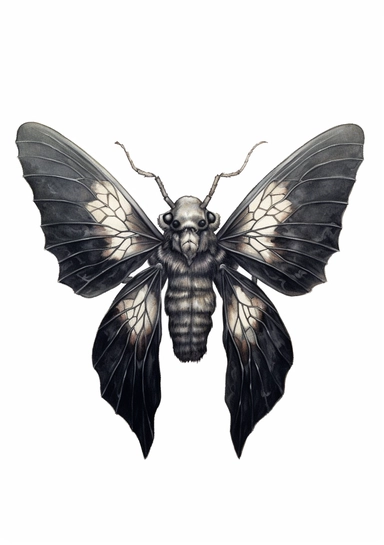 Skull Moth Clipart on white background, death's head moth, realistic, details, high resolutions, white background