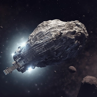 Clipart, A space drone exploring the surface of a comet, hyperrealistic, hyper high definition