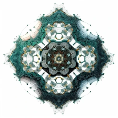 optical illusion of Spiraling fractal vortex of molecules, stylized disney cyberpunk 2077, style of the an illustrated celtic medieval manuscript on a white background, Molecule hexagon, goblin gremlin clipart - - niji