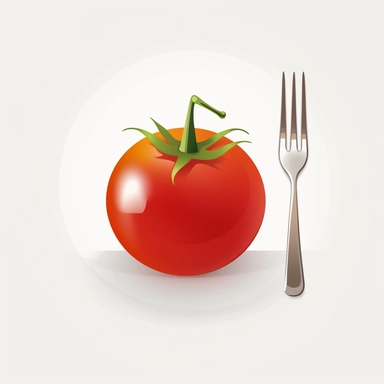 Minimalistic clipart-style image of one food item on a clean and white background, focusing on it's simple and recognizable shape, Illustration, vector graphics,