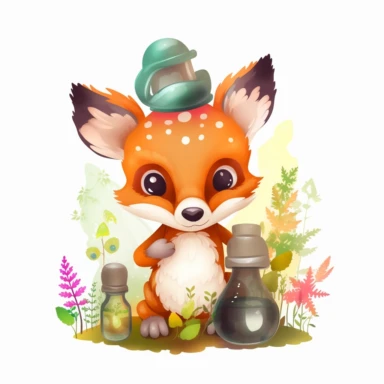 forest baby animal on drugs clipart white background