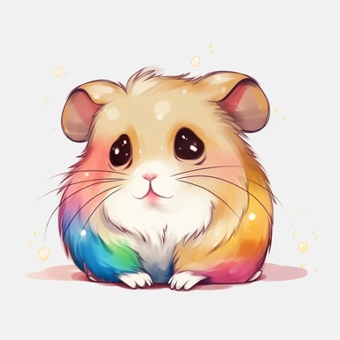 kawaii cute, hamster, clipart, sticker, colorful, no background, hd